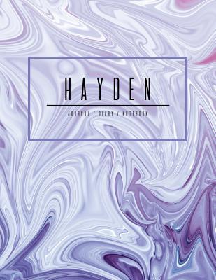 Download Hayden Journal Diary Notebook: Electric Violet Purple Personalized Gift with Name, Large 8.5 X 11 Minimalist Marble Cover - file in ePub