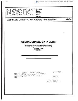 Read Online Global Change Data Sets: Excerpts from the Master Directory, Version 2.0 - National Aeronautics and Space Administration file in PDF