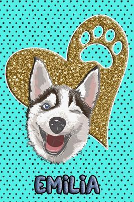 Read Online Husky Life Emilia: College Ruled Composition Book Diary Lined Journal Blue - Frosty Love | ePub